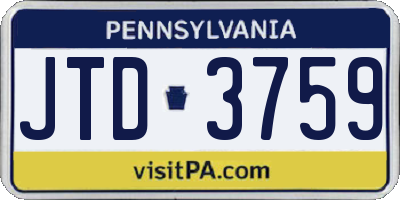 PA license plate JTD3759