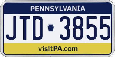 PA license plate JTD3855