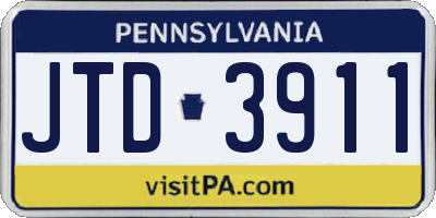 PA license plate JTD3911