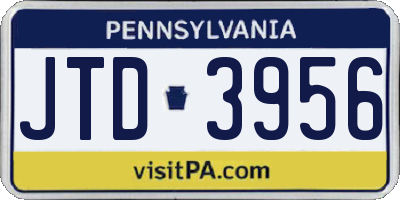 PA license plate JTD3956