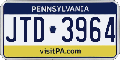PA license plate JTD3964