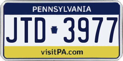 PA license plate JTD3977