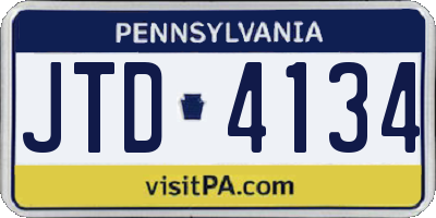PA license plate JTD4134
