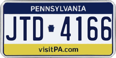 PA license plate JTD4166
