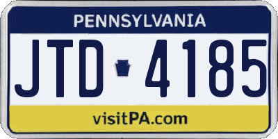 PA license plate JTD4185