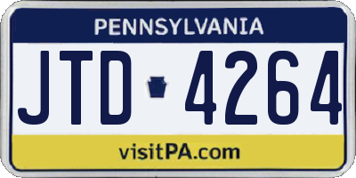 PA license plate JTD4264