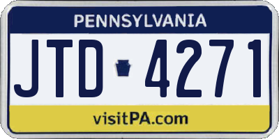 PA license plate JTD4271