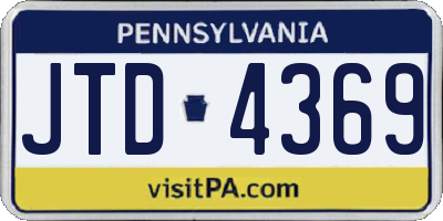 PA license plate JTD4369