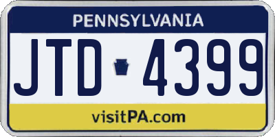 PA license plate JTD4399