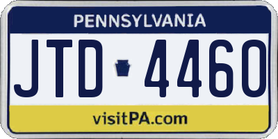 PA license plate JTD4460