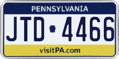 PA license plate JTD4466