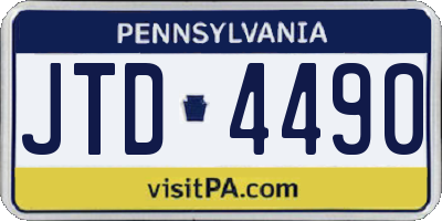 PA license plate JTD4490