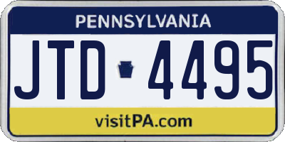 PA license plate JTD4495