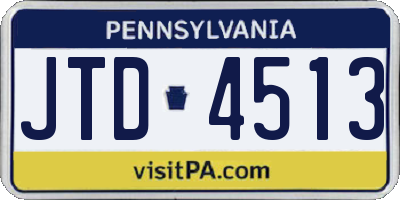 PA license plate JTD4513