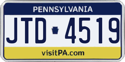 PA license plate JTD4519