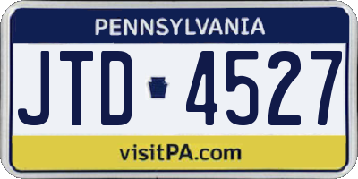 PA license plate JTD4527