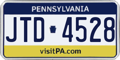 PA license plate JTD4528