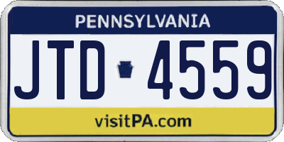 PA license plate JTD4559