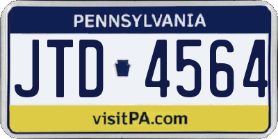 PA license plate JTD4564