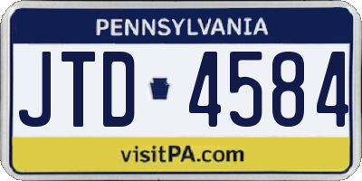 PA license plate JTD4584