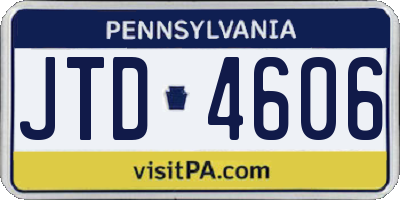 PA license plate JTD4606