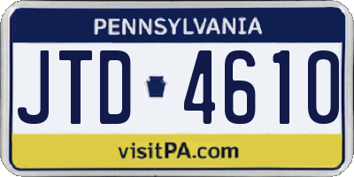 PA license plate JTD4610