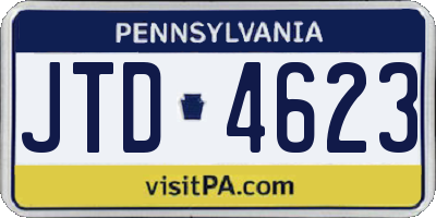 PA license plate JTD4623