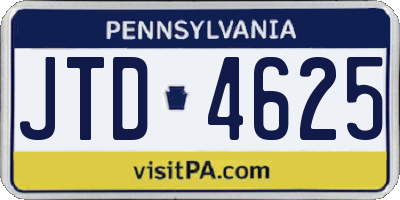 PA license plate JTD4625