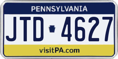 PA license plate JTD4627