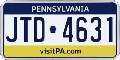 PA license plate JTD4631