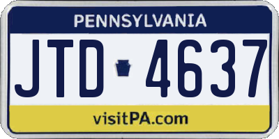 PA license plate JTD4637