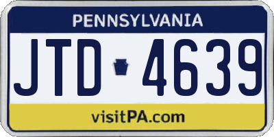 PA license plate JTD4639