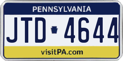 PA license plate JTD4644