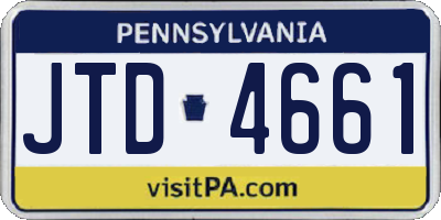 PA license plate JTD4661