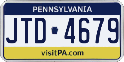 PA license plate JTD4679