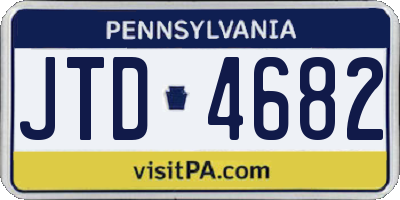 PA license plate JTD4682