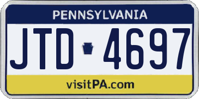 PA license plate JTD4697
