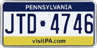 PA license plate JTD4746