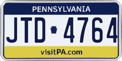 PA license plate JTD4764