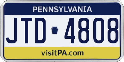 PA license plate JTD4808