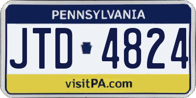 PA license plate JTD4824