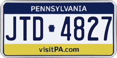 PA license plate JTD4827