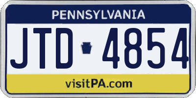 PA license plate JTD4854