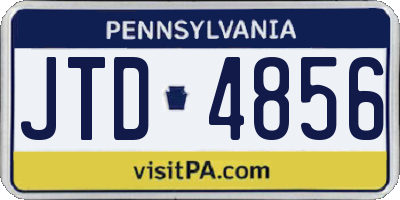 PA license plate JTD4856