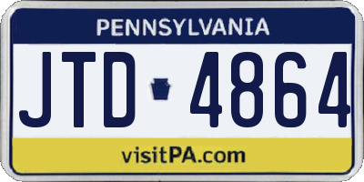 PA license plate JTD4864