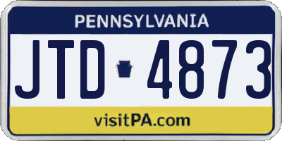 PA license plate JTD4873
