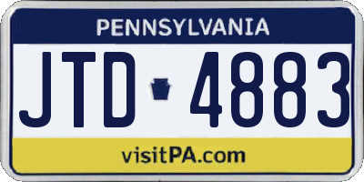 PA license plate JTD4883