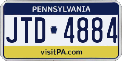 PA license plate JTD4884
