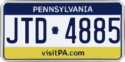 PA license plate JTD4885