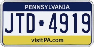PA license plate JTD4919